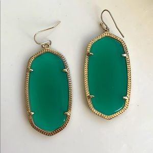 Elle Gold Drop Earrings Emerald